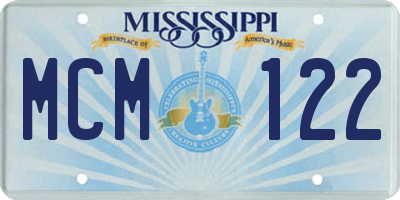 MS license plate MCM122