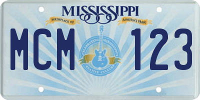 MS license plate MCM123