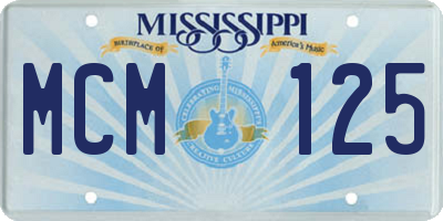 MS license plate MCM125