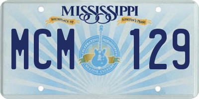 MS license plate MCM129