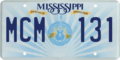 MS license plate MCM131