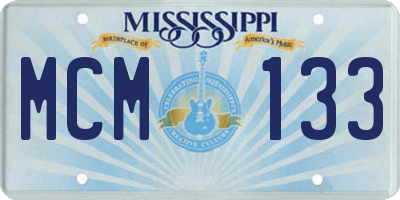 MS license plate MCM133
