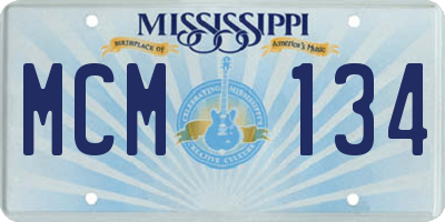 MS license plate MCM134