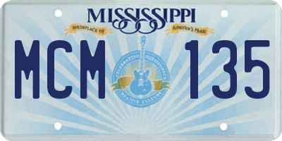 MS license plate MCM135
