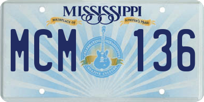 MS license plate MCM136