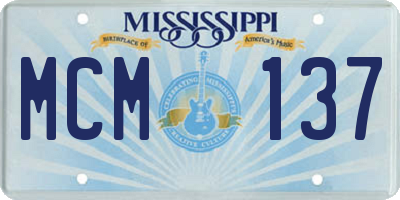MS license plate MCM137