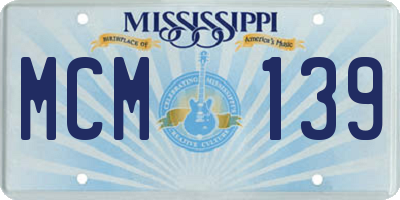 MS license plate MCM139