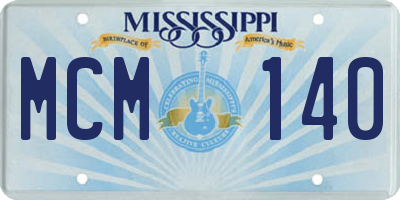 MS license plate MCM140