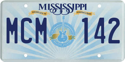 MS license plate MCM142