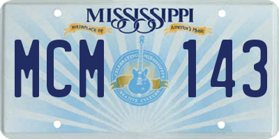 MS license plate MCM143