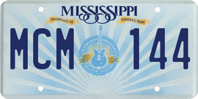 MS license plate MCM144