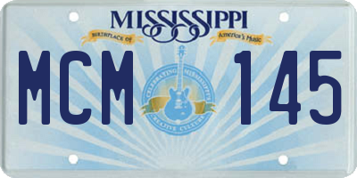 MS license plate MCM145
