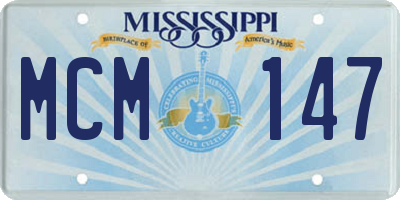 MS license plate MCM147