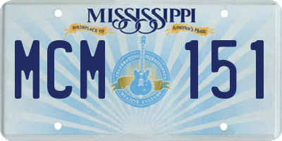 MS license plate MCM151