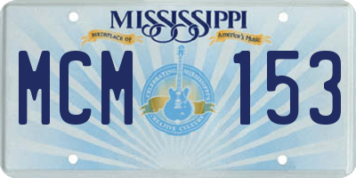 MS license plate MCM153