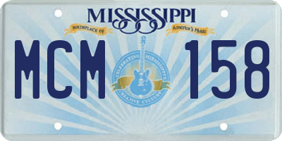 MS license plate MCM158