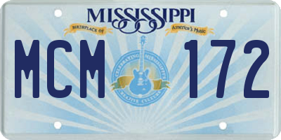 MS license plate MCM172