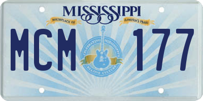 MS license plate MCM177