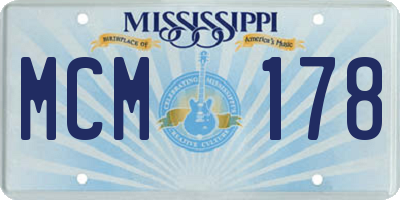 MS license plate MCM178