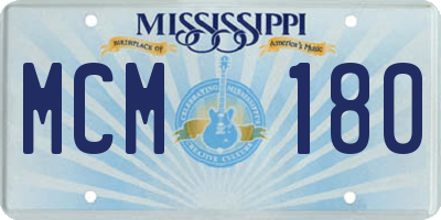 MS license plate MCM180