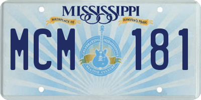 MS license plate MCM181