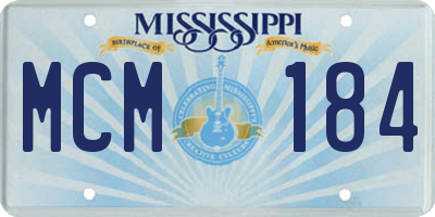 MS license plate MCM184