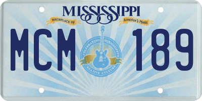 MS license plate MCM189