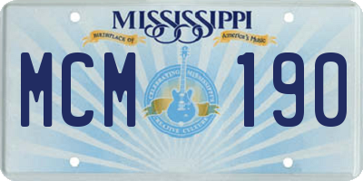 MS license plate MCM190