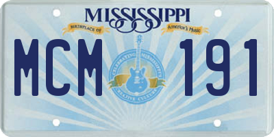 MS license plate MCM191