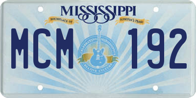MS license plate MCM192