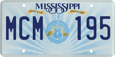 MS license plate MCM195