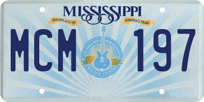 MS license plate MCM197