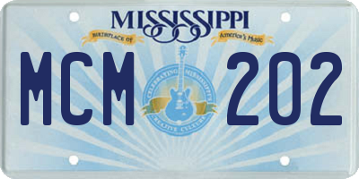 MS license plate MCM202