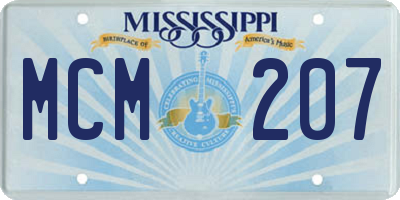 MS license plate MCM207