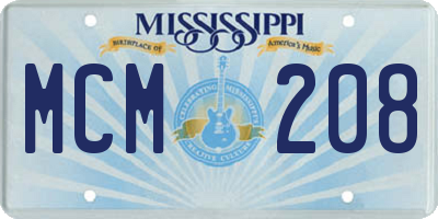 MS license plate MCM208