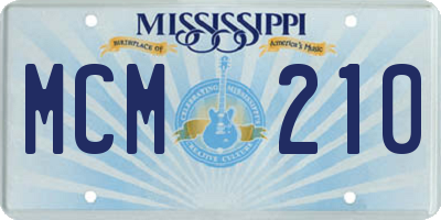 MS license plate MCM210