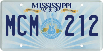 MS license plate MCM212