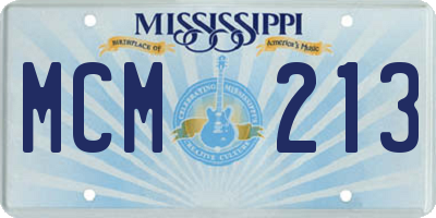 MS license plate MCM213