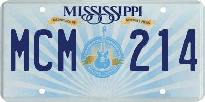 MS license plate MCM214