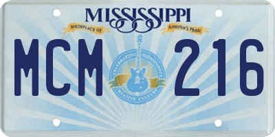 MS license plate MCM216