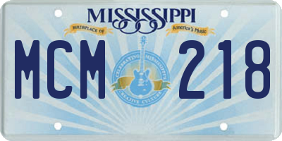 MS license plate MCM218