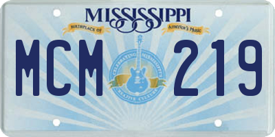 MS license plate MCM219