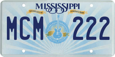 MS license plate MCM222