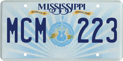 MS license plate MCM223