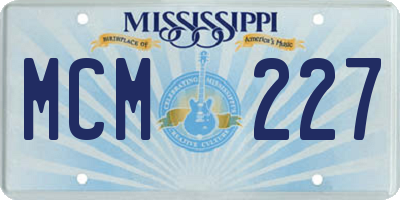 MS license plate MCM227