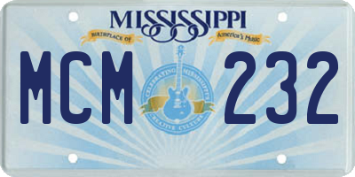 MS license plate MCM232