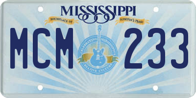 MS license plate MCM233