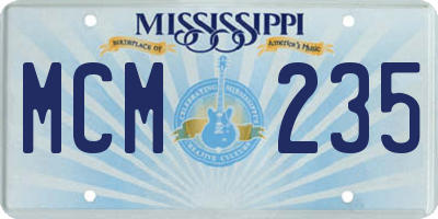 MS license plate MCM235