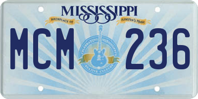 MS license plate MCM236