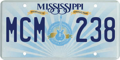 MS license plate MCM238